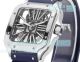 THB Factory Swiss Clone Cartier Santos Skeleton Stainless Steel Watch Blue Rubber Strap (3)_th.jpg